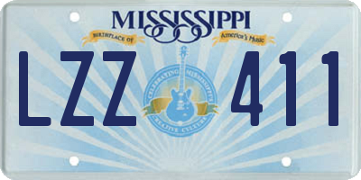 MS license plate LZZ411