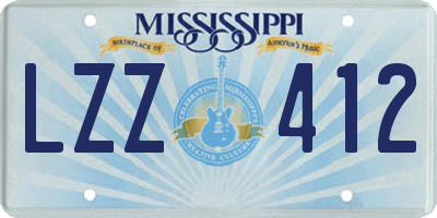 MS license plate LZZ412