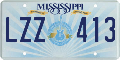 MS license plate LZZ413