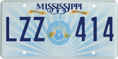 MS license plate LZZ414