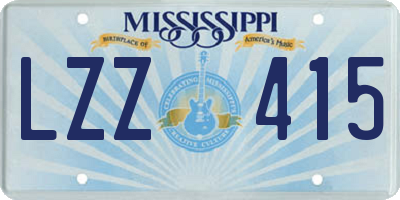 MS license plate LZZ415