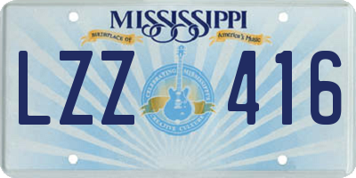 MS license plate LZZ416