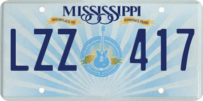 MS license plate LZZ417
