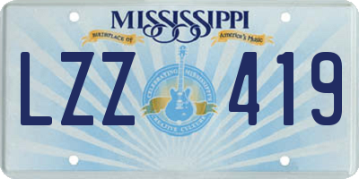 MS license plate LZZ419