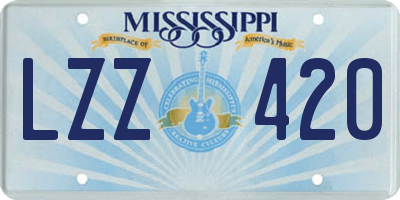 MS license plate LZZ420