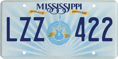 MS license plate LZZ422