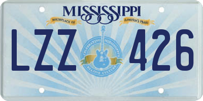 MS license plate LZZ426