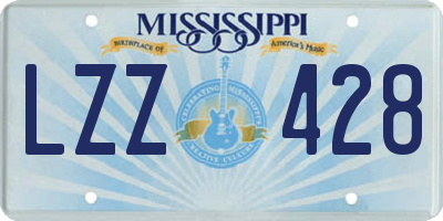MS license plate LZZ428