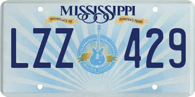 MS license plate LZZ429