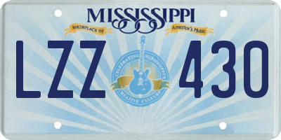 MS license plate LZZ430