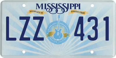 MS license plate LZZ431