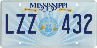 MS license plate LZZ432
