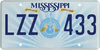 MS license plate LZZ433