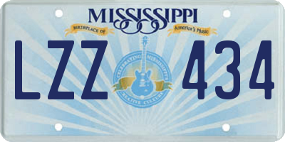 MS license plate LZZ434