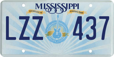 MS license plate LZZ437