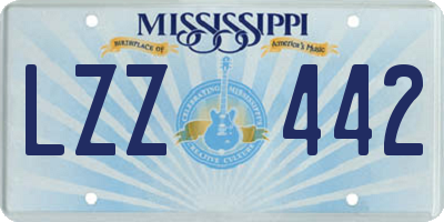 MS license plate LZZ442