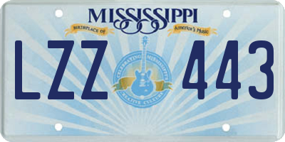 MS license plate LZZ443