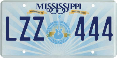 MS license plate LZZ444