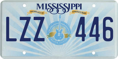 MS license plate LZZ446