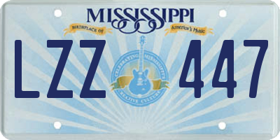 MS license plate LZZ447