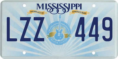 MS license plate LZZ449