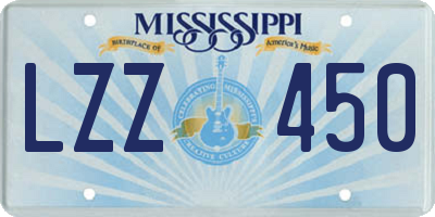 MS license plate LZZ450
