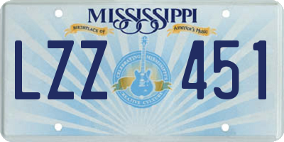 MS license plate LZZ451