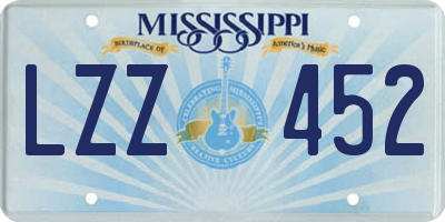 MS license plate LZZ452