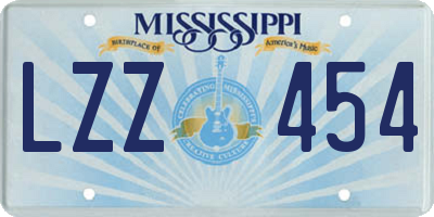 MS license plate LZZ454