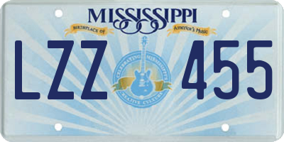 MS license plate LZZ455
