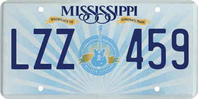 MS license plate LZZ459