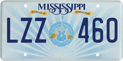 MS license plate LZZ460