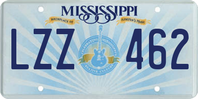 MS license plate LZZ462
