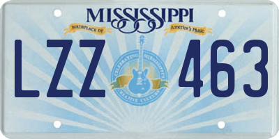MS license plate LZZ463