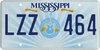 MS license plate LZZ464