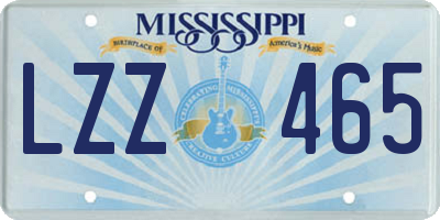 MS license plate LZZ465
