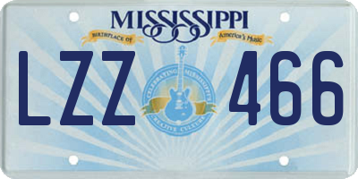 MS license plate LZZ466