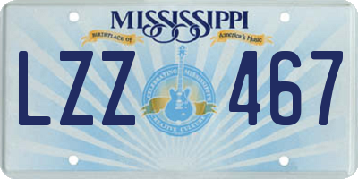 MS license plate LZZ467