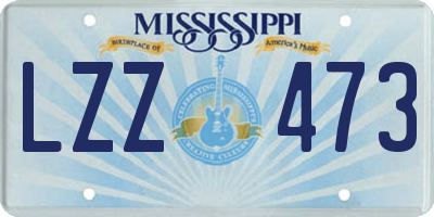 MS license plate LZZ473
