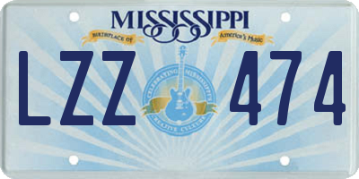 MS license plate LZZ474
