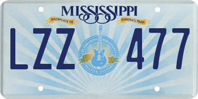 MS license plate LZZ477