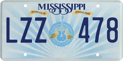 MS license plate LZZ478