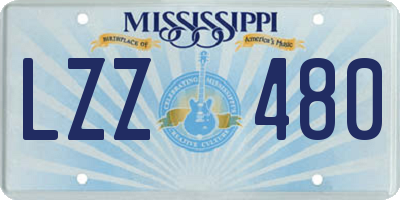 MS license plate LZZ480
