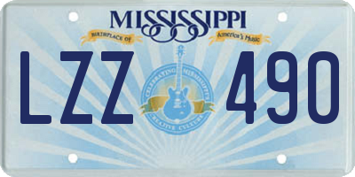 MS license plate LZZ490