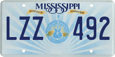 MS license plate LZZ492