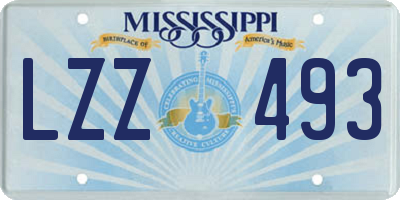 MS license plate LZZ493