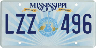 MS license plate LZZ496