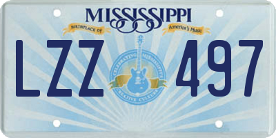 MS license plate LZZ497