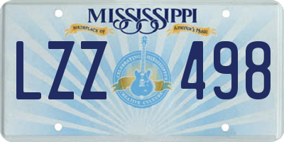 MS license plate LZZ498