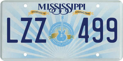 MS license plate LZZ499